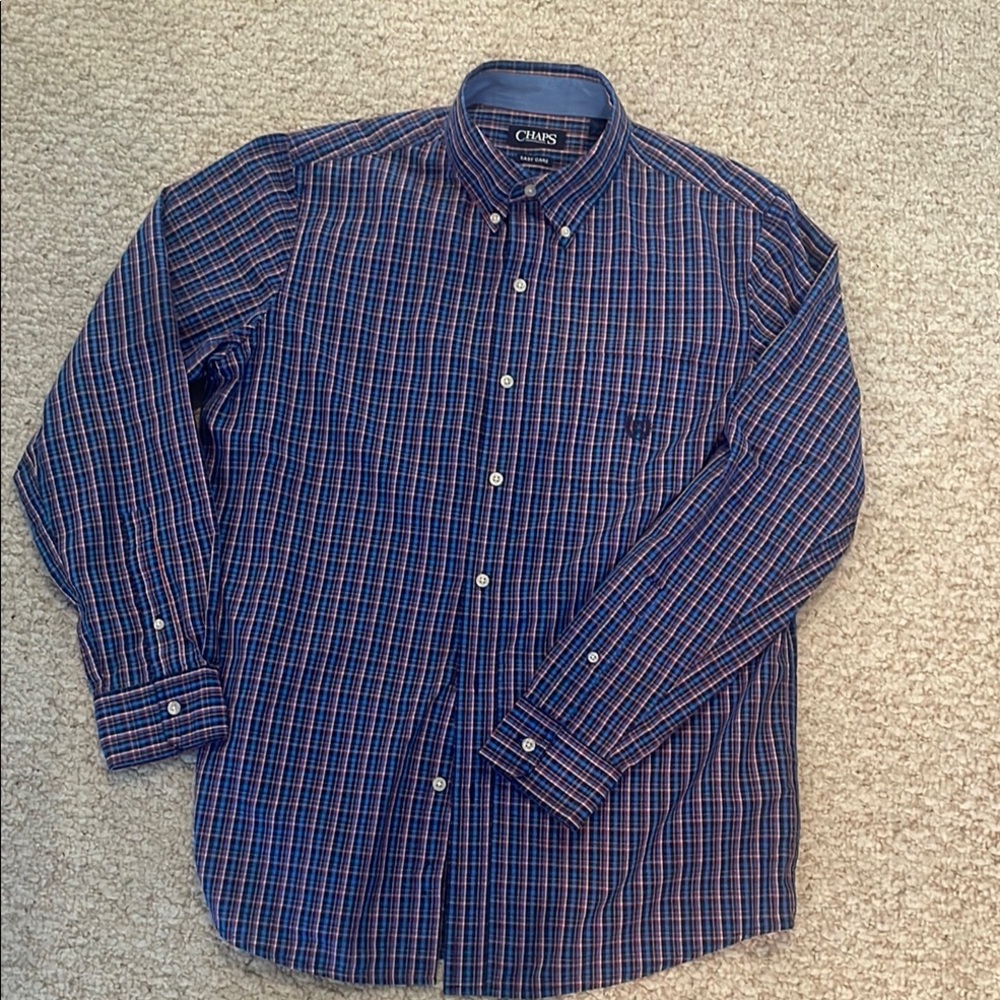 Chaps Men's Blue Plaid Shirt medium